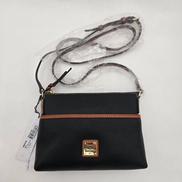 Dooney & Bourke Handbags - Dooney & Bourke Ginger Pouchette Saffano Shoulder Black Dust Bag Tags NWT R0018